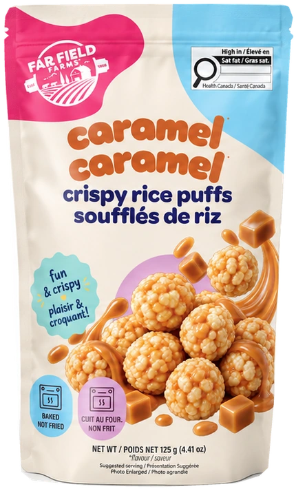 Far Field Farms Caramel crispy rice puffs, 125g, coming soon